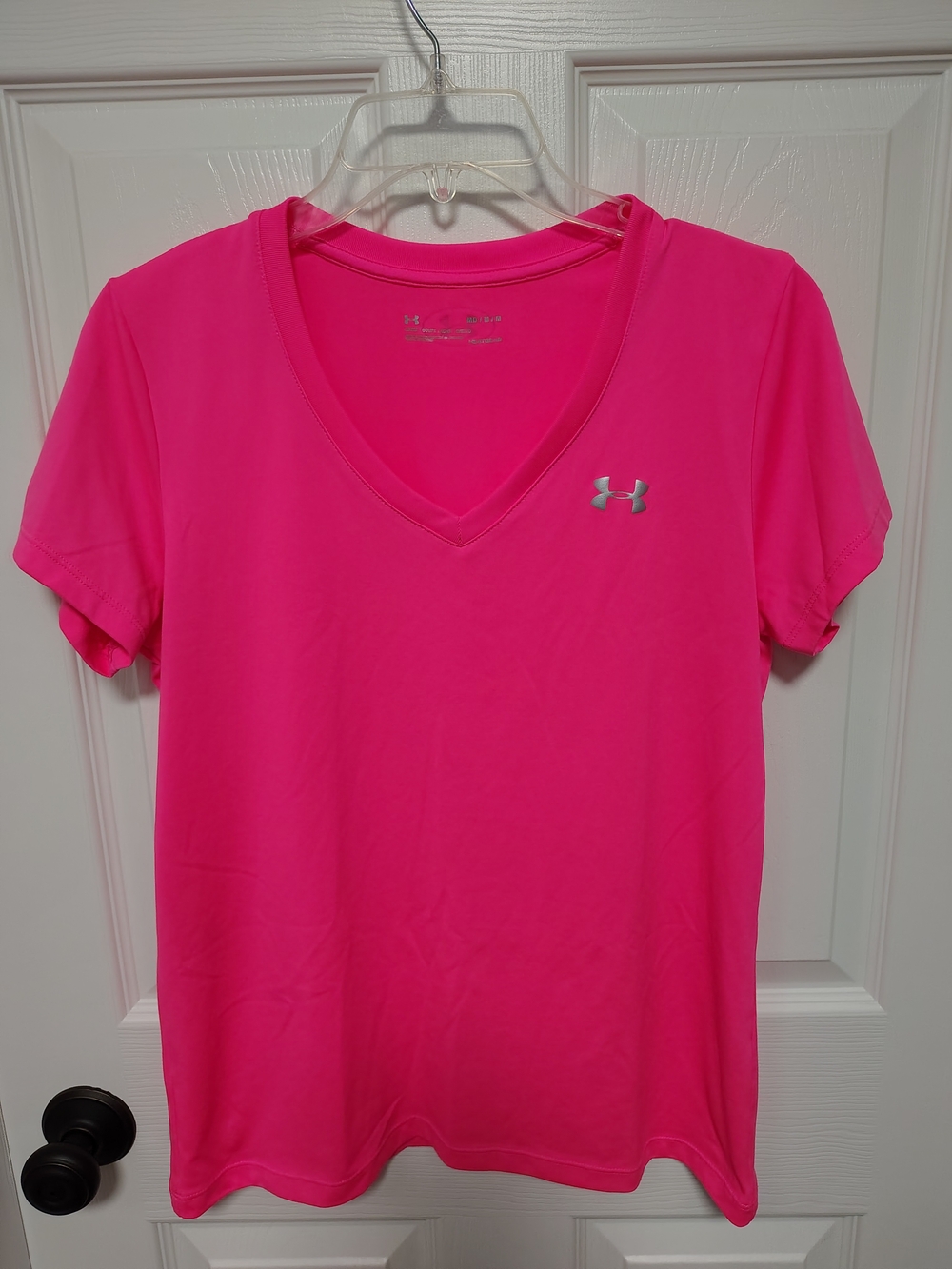 Under Armour Bright Pink V-Neck Performance Tee